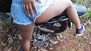 Sex on the grass with a big ass brazilian brunette teen, interracial fun.