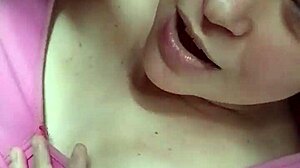 blonde woman invites video call from bed