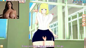 Russian Blonde in Lingerie Goes Wild in NTR Game Scene