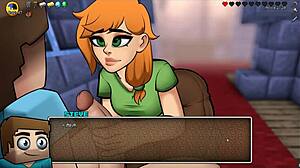 Alex delivers the best handjob in hornycraft parody