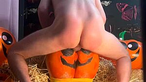 teen gets double creampie in pumpkin patch