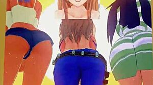 one piece girl uses toys for anal pleasure and orgasm