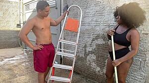 Desperate for Neighbor’s Ladder, Got Her Raw Pussy Instead