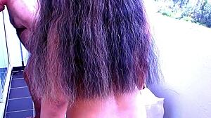 Balcony sex preview with muff diving and ass shaking