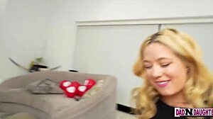 Stepdaughter eagerly helps stepdad with intimate cum release.