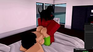 whoa, demon bangs roblox hoe while girlfriend watches!