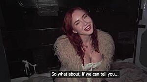 Latvian Redhead Eva Ray Punished with Rough Public Sex