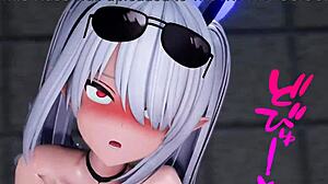 Naked pool fun with Iori under the stars