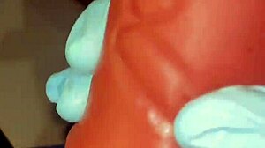 She deep throats her huge cock in dorm.