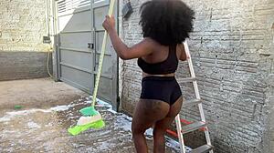 Desperate for Neighbor’s Ladder, Got Her Raw Pussy Instead