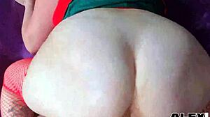 Chubby gal betty buttplug with huge tits and pussy in lingerie deepthroats massive cock and handjobs until she cums