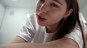 Stepsister Cooks Breakfast, Gets Fed Cum in Rough POV