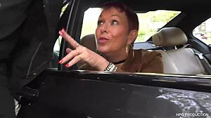 Cougar Joins Guys For Threesome With Double Blowjob Action