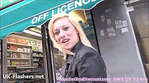 Sexy Blonde Axa Jays Flashes And Sucks In Public Outdoors