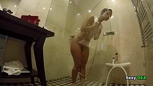 Seductive Goddess Sexydeas Enjoys Sensual Shower After Fun