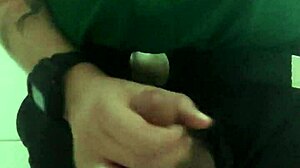 is the security guard masturbating in the bathroom?