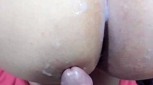 Huge Ass Wife Karina Gets Massive Cumshot on Big Ass Karina and Lucas.