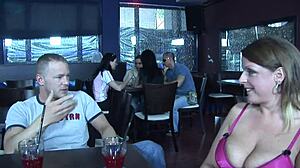 chubby fat cougar milf gets fucked hard in the bar