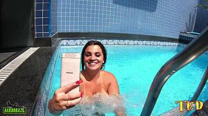 Ted messes with actresses during recording breaks.