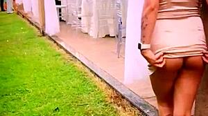 Casual Wife Flashes at Friend’s Wedding in Public