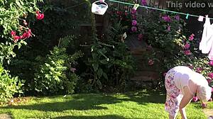 sexy neighbor with big tits and ass shows off saggy tits and feet 😏