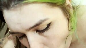 nikki greaves sucks huge goth cock in pov.