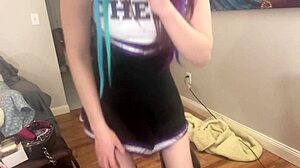 young teen sucks on big black cock while showing her tight body