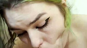 nikki greaves sucks huge goth cock in pov.