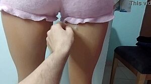 Fat amateur latina with big ass and curvy body gets cum on huge trasero