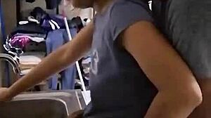 Hey, check out this mexican amateur getting fucked while doing dishes