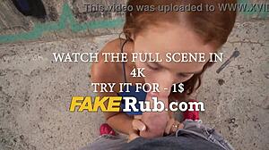 수줍은 체코 여자가 공개적으로 지갑과 팬티 없이 잡히다