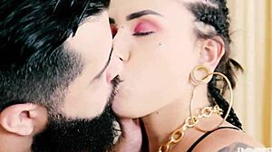 Teen with big ass and tattoos deepthroats and rides hard cock