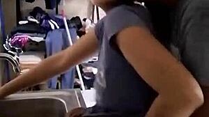 Hey, check out this mexican amateur getting fucked while doing dishes