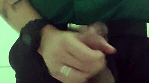 is the security guard masturbating in the bathroom?