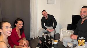 those hot french sluts camila and amy in a wild orgy 😈