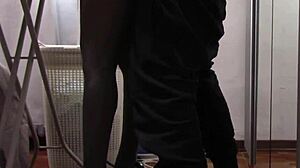 Milf in pantyhose irons, gets touched, and fucked hard