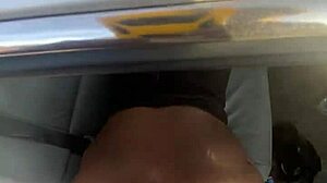 Shy teen neighbor returns for another sneaky car encounter