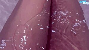 uhh, can't stop touchin myself in bathroom, so wet n tiny teen body