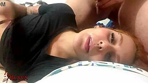 Young blowjob lover takes cumshot in mouth from amateur facial action