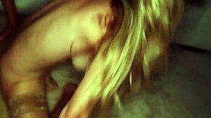 Blonde couple shares shaved pussy tales in hardcore reunion fuck