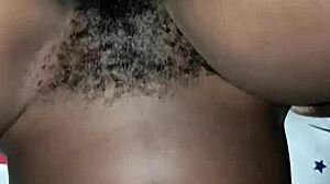 Wow, how hot is this petite ebony chick with a hairy pussy getting banged?