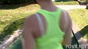 Short Teen Sucking Hard In Petite POV Action, Damn!