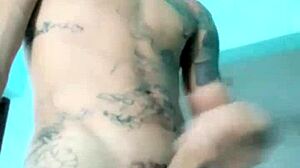 Skinny Guy Shows His Banana Toy In Living Room