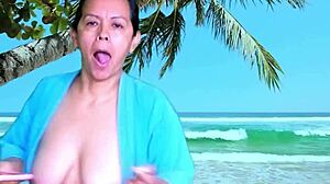 Hot Surprise On The Beach! Monster Cock Fucking And Handjob!