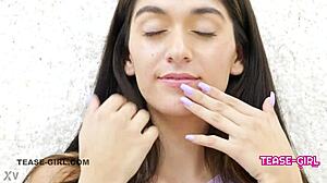 i can't believe how gorgeous this brunette teen looks on the casting sofa