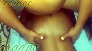 Slamming deep into the ebony babe's tight backside