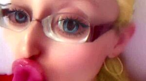 Huge pink lips transform crossdressing bimbo into fetish fuck doll