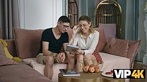 vip4k couple indulges in ass licking fetish on sofa