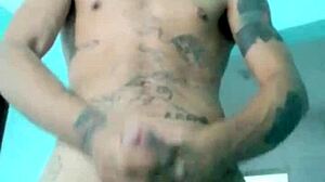 Skinny Guy Shows His Banana Toy In Living Room