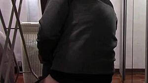 Milf in pantyhose irons, gets touched, and fucked hard